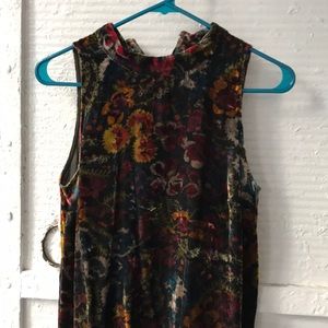 Crushed Velvet Floral Loft Dress Size XS